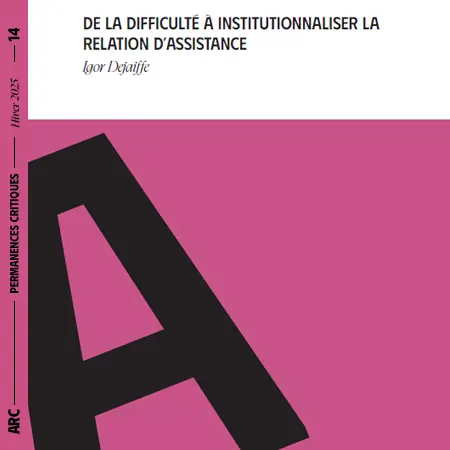 Couverture de la publication de Igor Dejaiffe dans le numéro 14 de la revue permanences critiques.